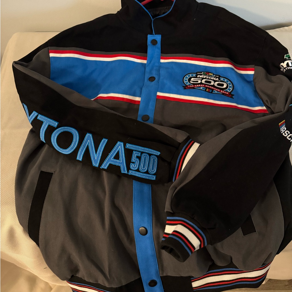 Daytona 500 Speedway Racing Black Embroidered 2024 Jacket Black Large Nascar